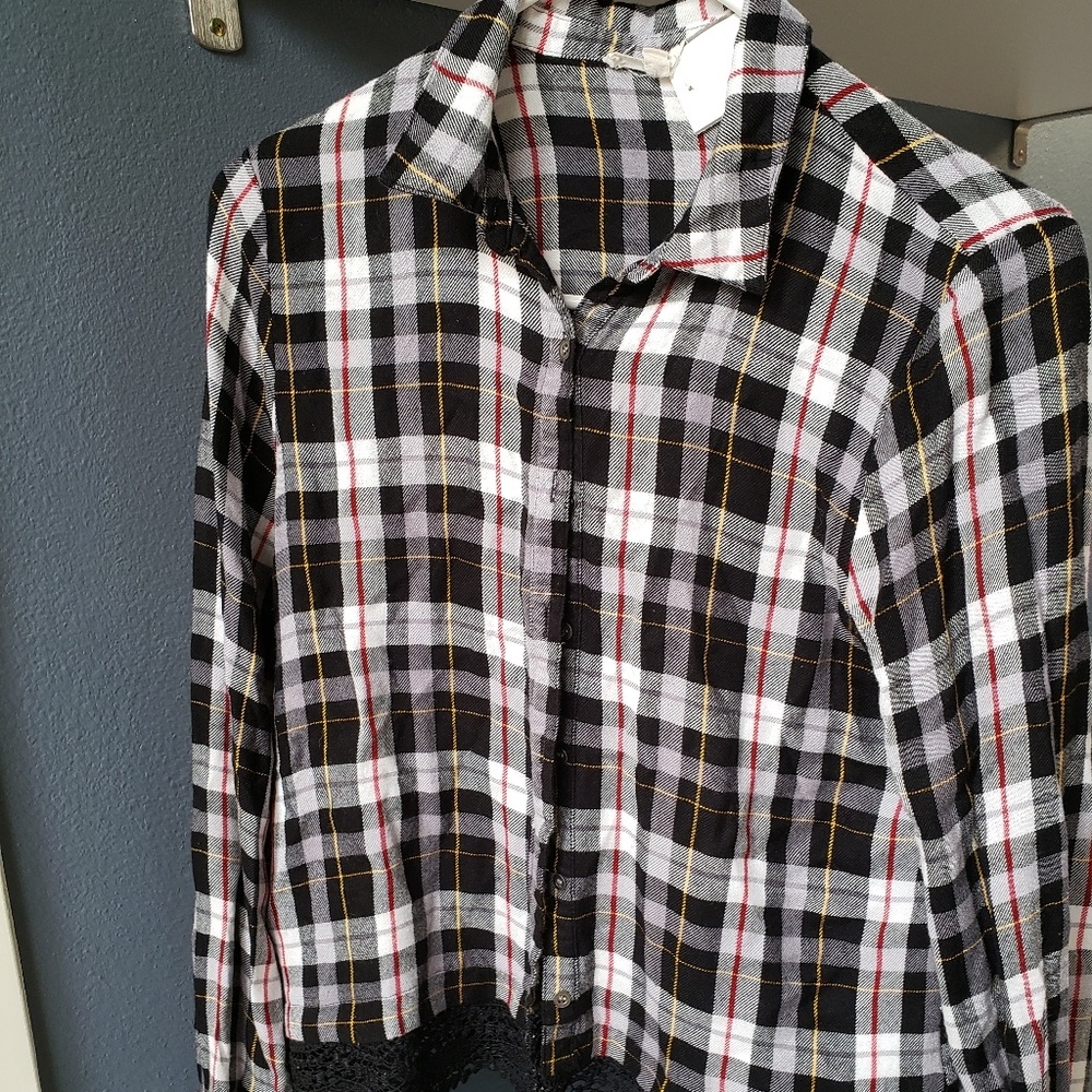 Jane and Delancey plaid shirt.